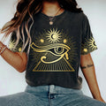 Comstylish Eye Of Horus Ancient Egyptian Gold Graphic Washed T Shirt