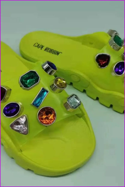4 Colors Crystal Slippers Sandles F165