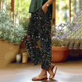 Comstylish Women's Vintage Forest Flower Print Casual Pants