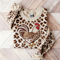 Comstylish Funny Leopard Chicken Leopard Pattern Cozy Sweatshirt