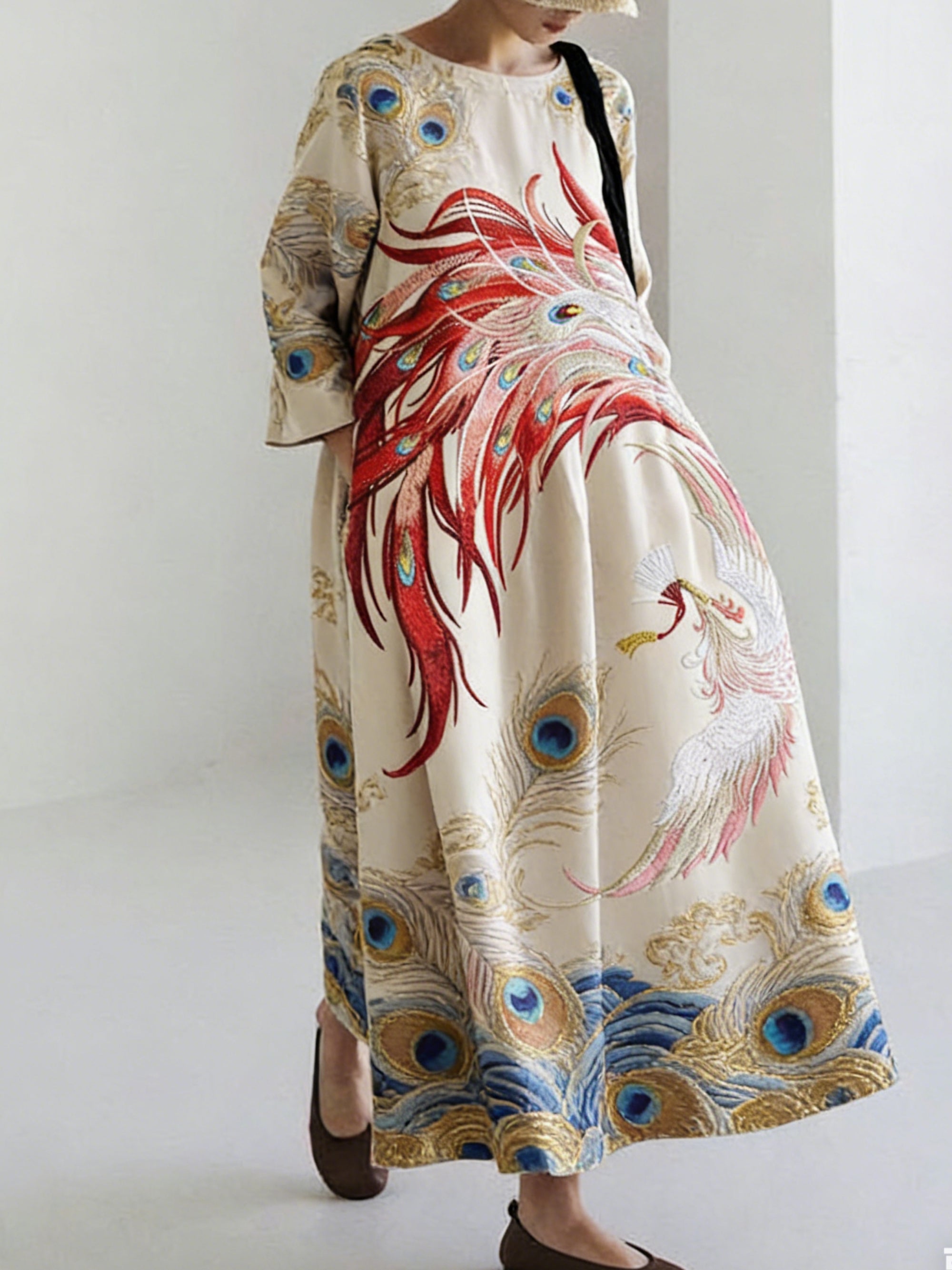 Japanese Art Retro Leisure Linen Dress elevenforest