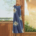 Comstylish Vintage Floral Art Linen Sleeveless Dress