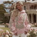 Women's Vintage Floral Embroidery Art Cozy Knit Hooded Sweater elevenforest