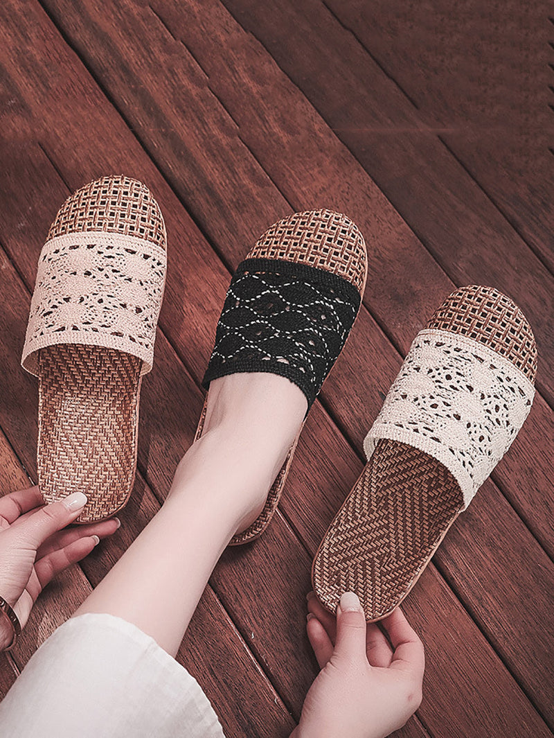 Summer Rattan Weaving Indoor Slippers Bn1024