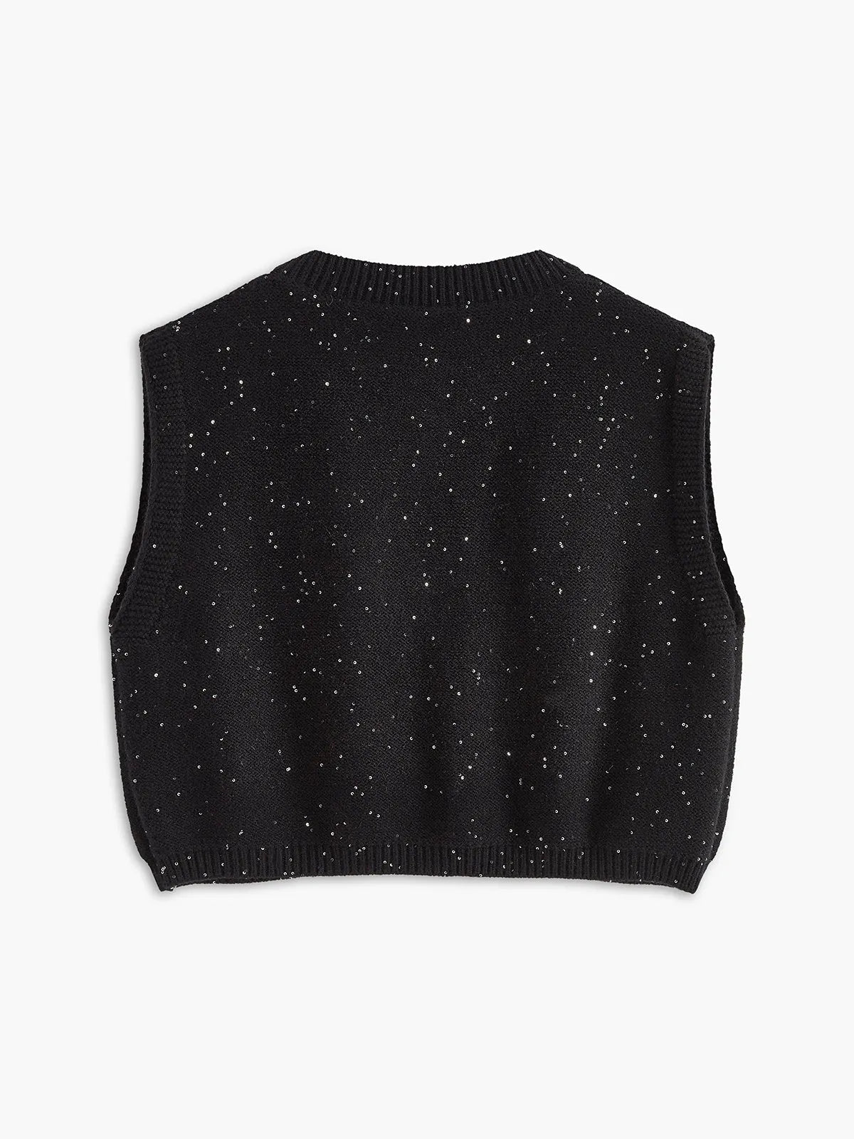 Polka Dot Decor Button Sweater Vest