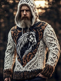 Western Horse Totem Men's Hooded Knit Sweater elevenforest
