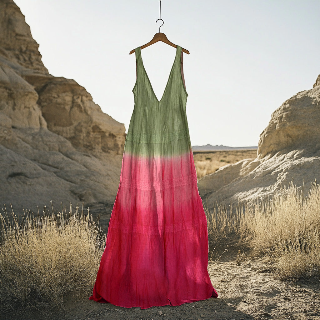 Vintage Summer Watermelon Contrast Colors Pattern Art Tank Dress elevenforest