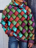 Men's Vintage Entrelac Knitted Cozy Hooded Sweater elevenforest
