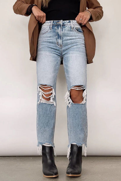 Ripped Make Old Loose Denim Jeans