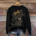 Comstylish Cute Bow Cat Hot Diamond Sweater