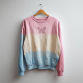 Comstylish Butterfly Trans Flag Colorblock Tie Dye Sweatshirt