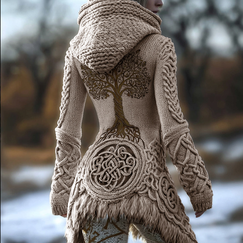 Viking Tree Of Life Celtic Knot Warm Hooded Sweater artswardrobe