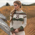 Irish Contrast Celtic Jacquard Turtleneck Knit Sweater elevenforest