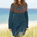 Vintage Fairman Island Tribal Pattern Cozy Sweater Dress elevenforest