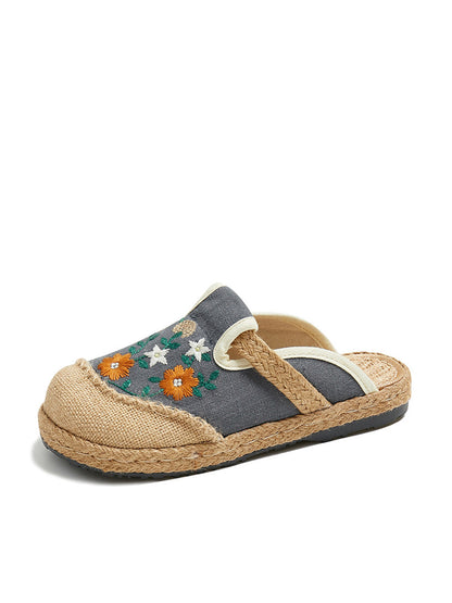 Summer Flower Embroidery Slippers Cc050