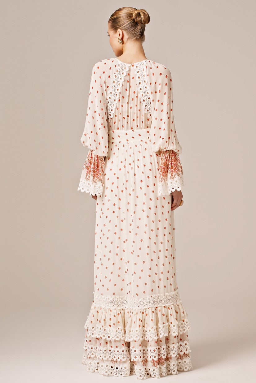 V-neck Waist Maxi Dress