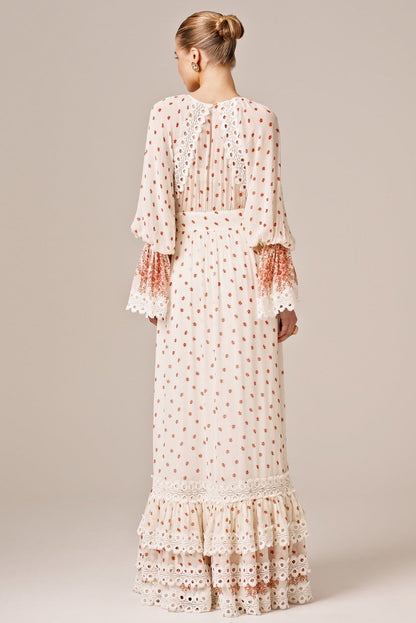 V-neck Waist Maxi Dress