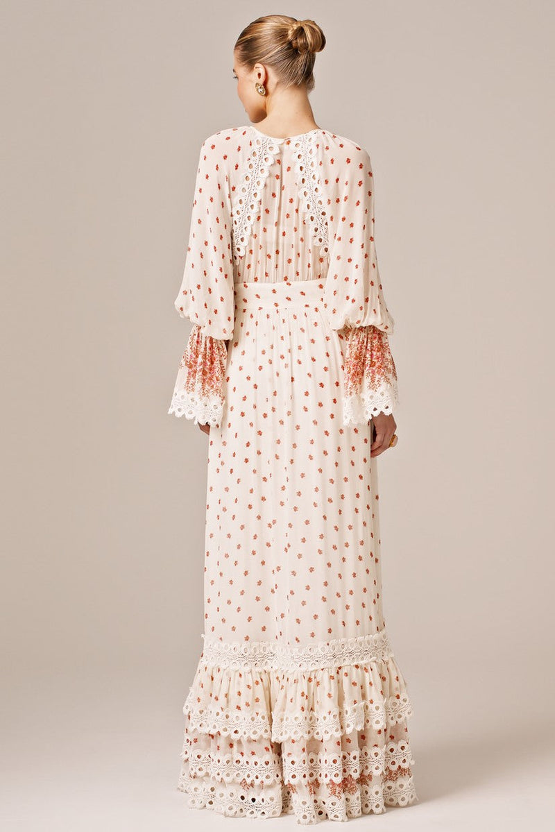 V-neck Waist Maxi Dress
