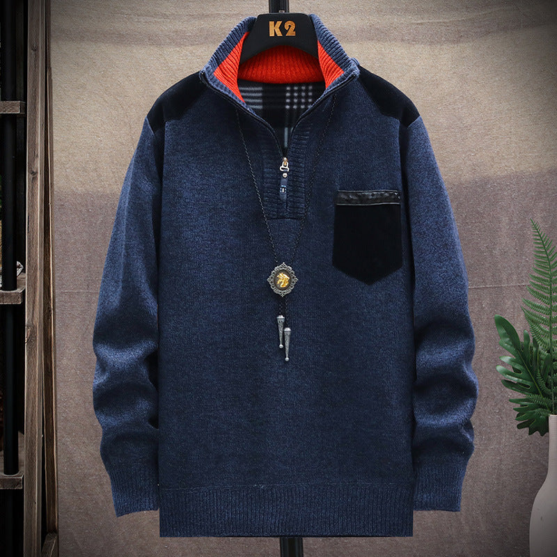 Men's Vintage Knitted Stand Collar Sweater elevenforest