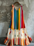 Colorful Bohemian Women's Linen Vest Dress elevenforest
