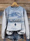 Comstylish He Lived Others Survived Nihilist Penguin Polar Landscape Sweatshirt