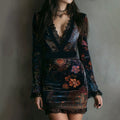 Women's Vintage Lace Trim Patchwork Floral Embroidered Dress elevenforest
