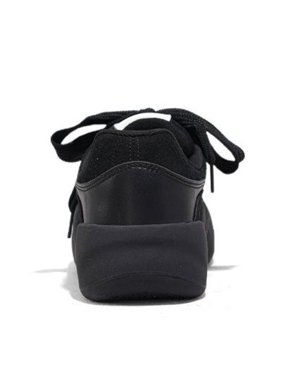 Lace-up Round-toe Split-joint Flat Shoes