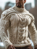 Men's Vintage Skull Celtic Chunky Cozy Turtleneck Sweater elevenforest