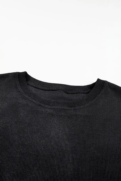 Sequin Heart Black Sweatshirt