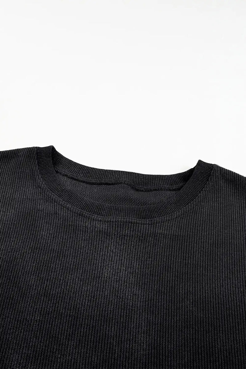 Sequin Heart Black Sweatshirt