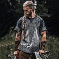 Men's Viking Tie-dye Celtic Knot Art Casual T-shirt elevenforest