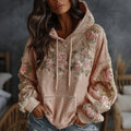 Women's Floral Embroidered Art Print Casual Hoodie elevenforest