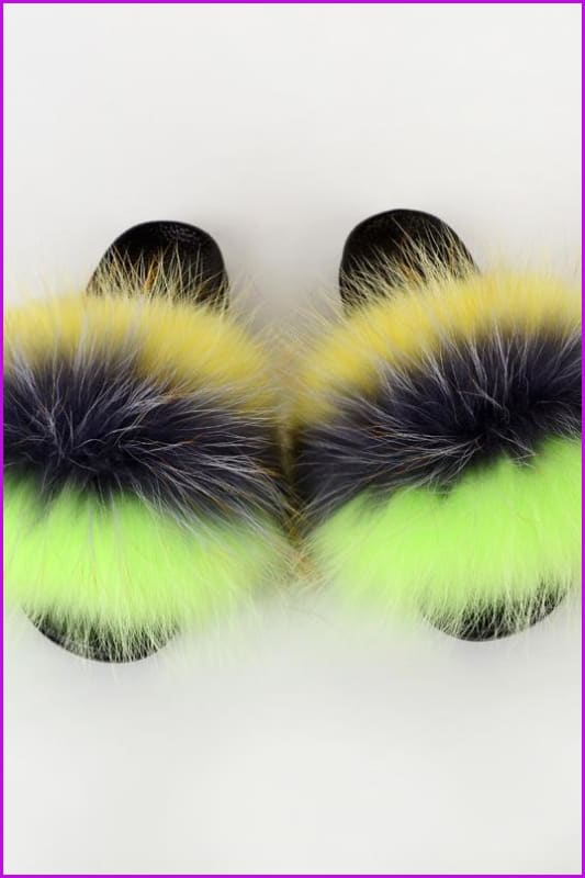 {5-7 Days Wait for Make} New Color Raccoon Fur Slides F580