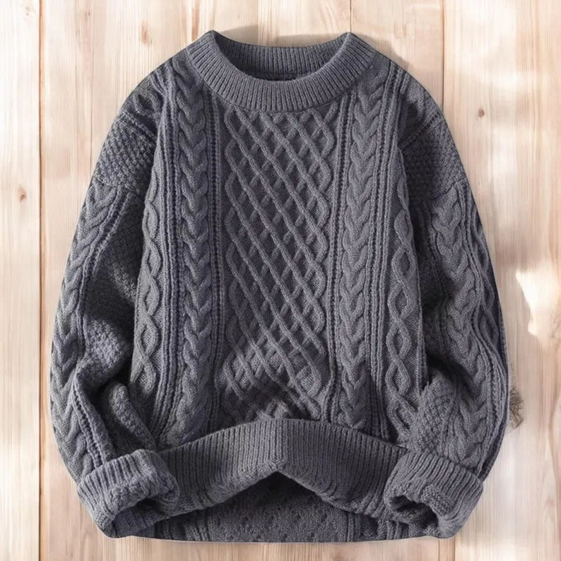Cozy Autumn Winter Knit Sweater Loose Fit Vegan-Friendly Pullover Warmth Knitted Jacquard Unisex Sweater artswardrobe