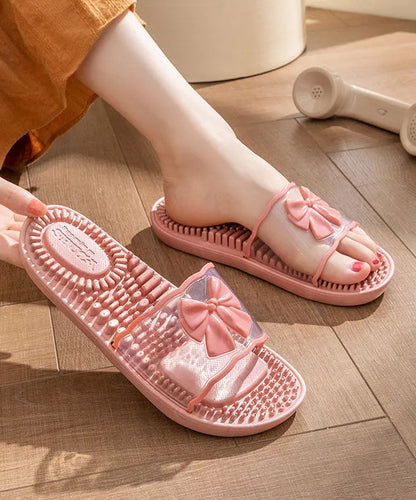 Pink Comfy Slippers Shoes Peep Toe Aa022
