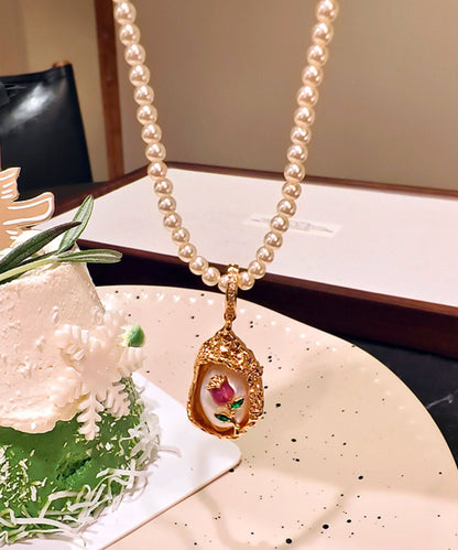 French Baroque Pearl Monet's Garden Pendant Necklace