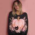 Women's Christmas Pumpkin Element Knitted Sweater elevenforest