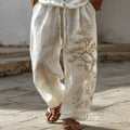 Men's Japanese Style Pine Casual Linen Pants elevenforest