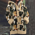 Comstylish Funny Dog Pattern Cozy Hooded Knit Sweater