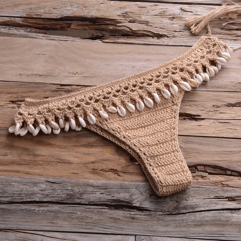 Personalized Hollow Out Cutout Beach Knitted Shell Pants for – Summer