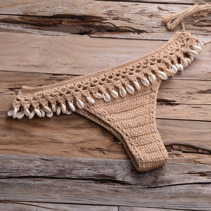 Personalized Hollow Out Cutout Beach Knitted Shell Pants for – Summer