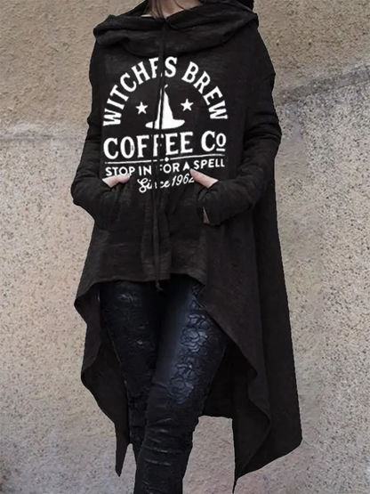 Halloween Print Irregular Long Sleeve Sweatshirt
