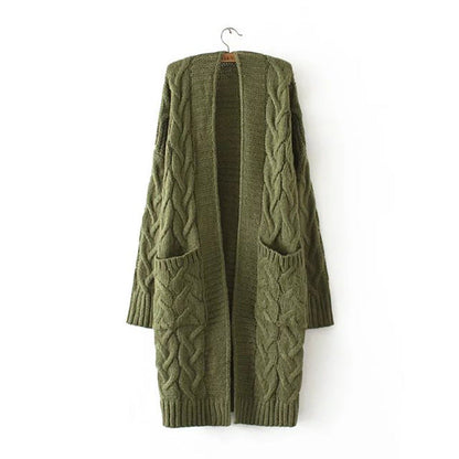 ’s Autumn Winter Twist Knitted Sweater Cardigan Coat