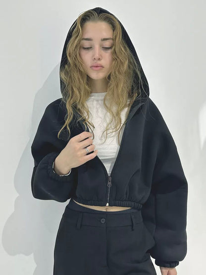 Color Short Sports Hoodie Coat