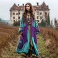 Women's Boho Geometric Contrast Color Comfortable Thick Cardigan elevenforest
