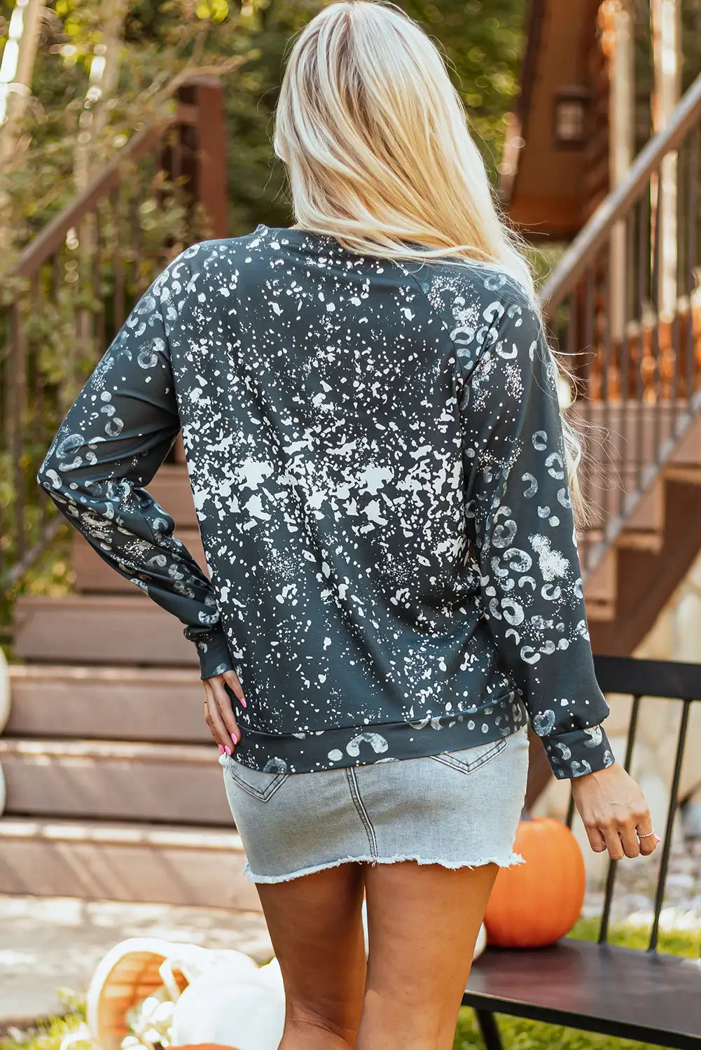 Blue Leopard Pumpkin Halloween Sweatshirt