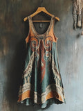 Viking Vintage Totem Women's Linen Tank Dress elevenforest