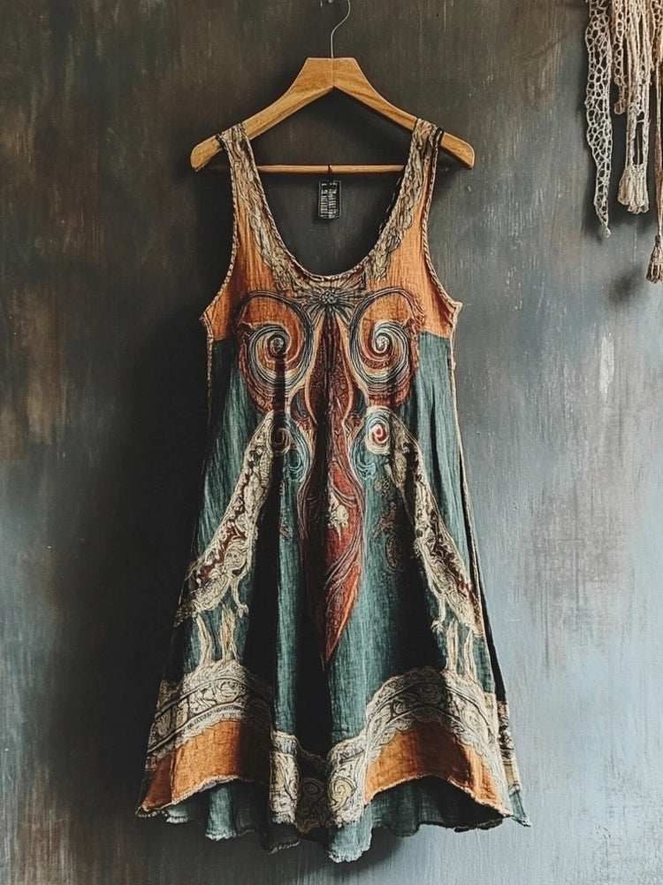 Viking Vintage Totem Women's Linen Tank Dress elevenforest