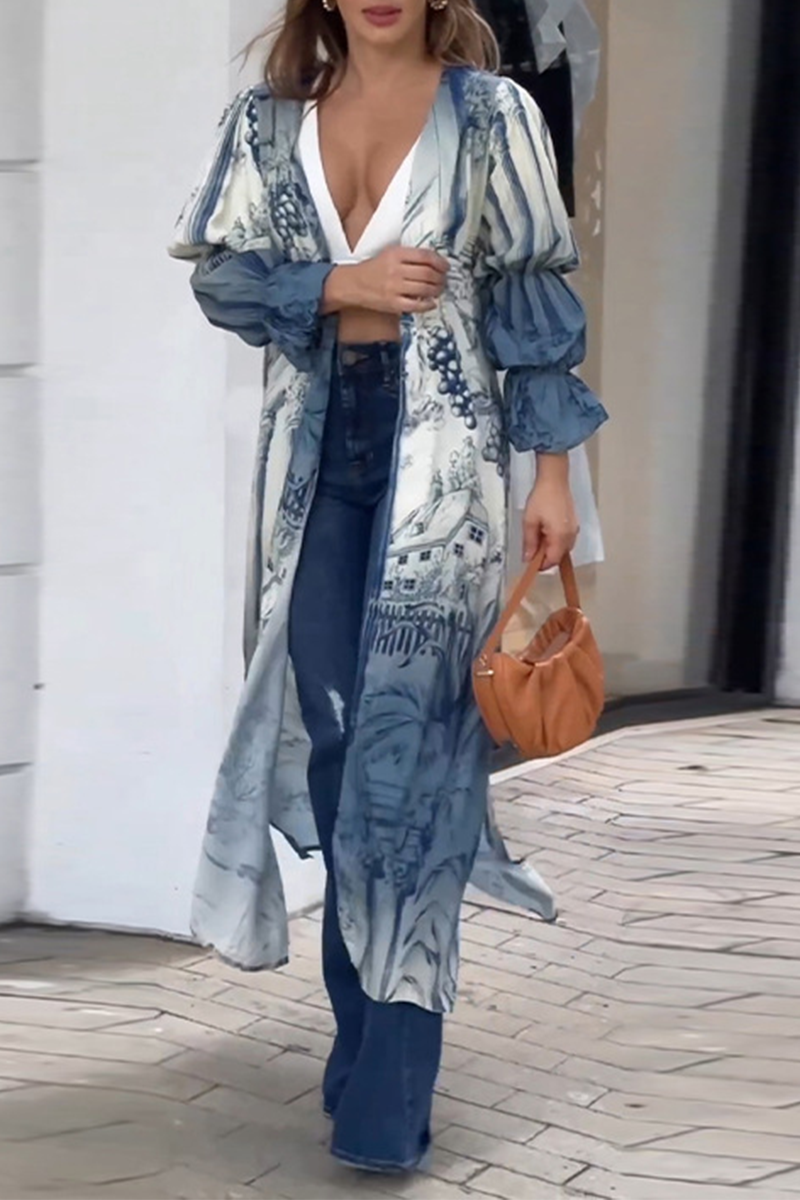 Slit Cardigan Collar Tops