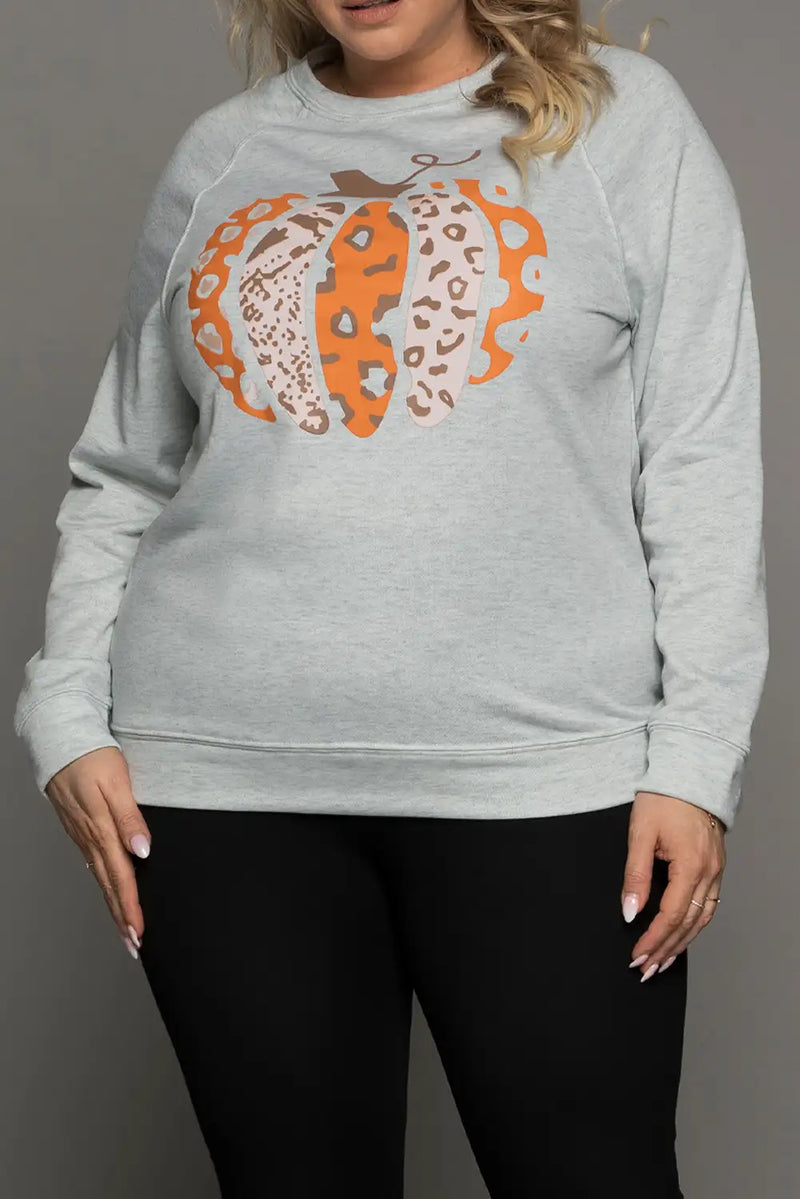 Leopard Print Halloween Gray Sweatshirt